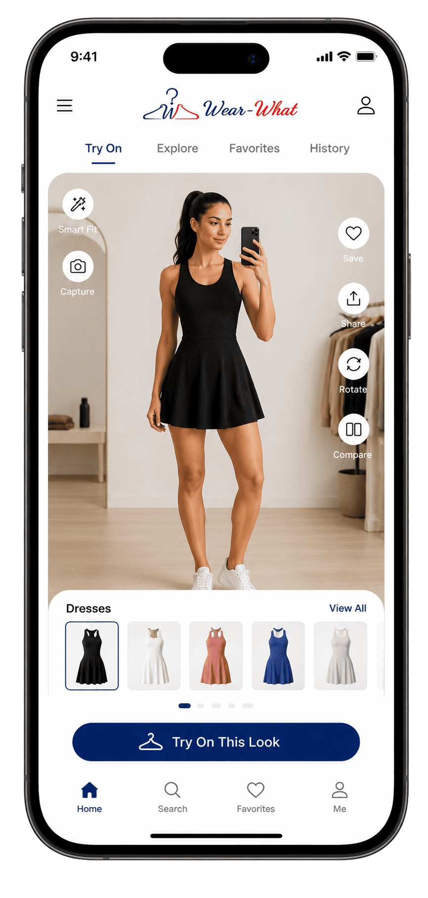Virtual try-on mobile app by Wear-What — try on clothes on iOS and Android